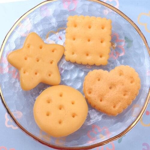 10Pcs Christmas Cookies Flat back Resin Cabochon Heart Star Fake Biscuits Phone Decoration Crafts DIY Scrapbooking Accesories