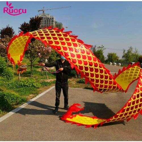 Ruoru 8M 10M Colorful Streamer Dragon Adult Dragon Dance Performance Props Ribbon Outdoor Thrown Ribbon Belly Dance Costumes