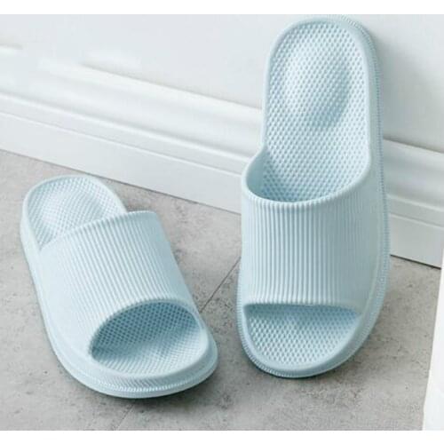 Trend Thick Platform Home Slippers for Ladies Bathroom Women Shoes Massage Flat Heel Summer Non-slip Bedroom EVA Couples Slides