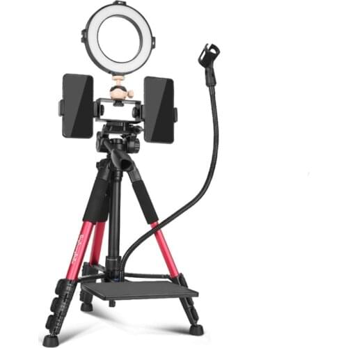 Professional Live Stream Phone Tripod with Ring Light Phone Holder Microphone Clip For Youtube TikTok Vlogging Camera Video Live