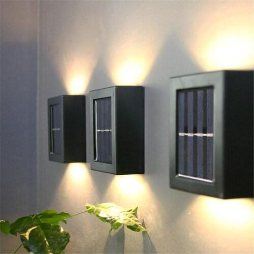 2pcs LED Solar Lamp Outdoor Solar Wall Light Up Down Path Stairs Garden Decorative Street Lights