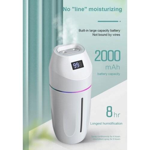 Humidifier usb large capacity double spray small desktop mini household humidifier car Accompanied by colorful atmosphere lights