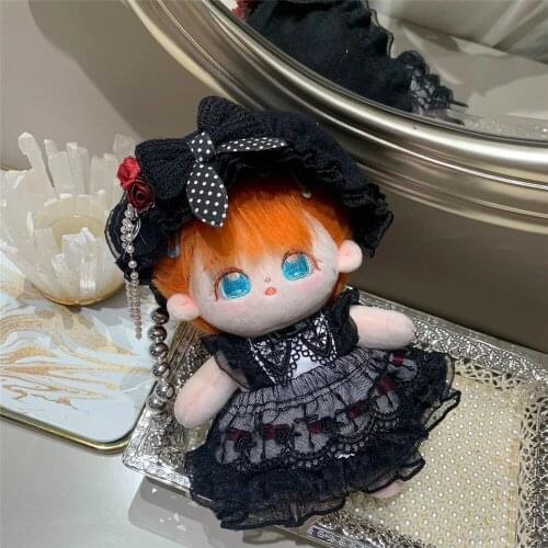Yuri Original Black Suit Outfit Clothes For 20cm Plush Doll Toy Clothing Cute Cosplay Child Gift C