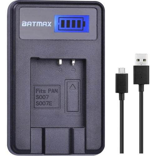 Batmax CGA-S007 S007E S007 S007A LCD Display USB Battery Charger for Panasonic DMC TZ1 TZ2 TZ3 TZ4 TZ5 TZ50 TZ11 TZ15 Bateria