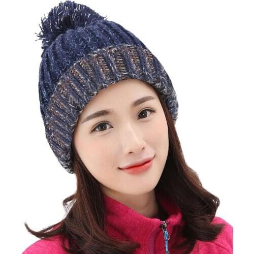 RAX Girls Knitted Warm Wool Hat Thick Winter Hats Headgear for Womens Caps (Gift!!)