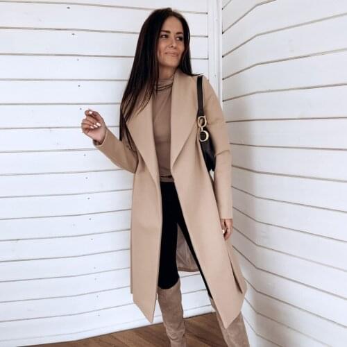 Womens Coat With Belt Casual Slim Womens Autumn Coat Thick Warm Long Coat For Women Windbreaker Oversize Outwear Plus Size 3XL