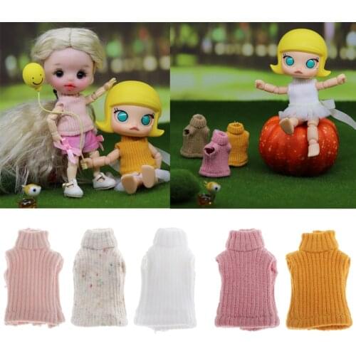 1/12 Dolls Knit Sleeveless Sweater Clothes For Obitsu 11 Doll Accessory