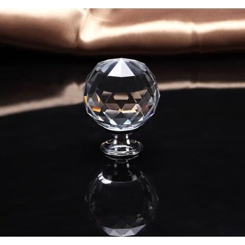 1PCS single hole transparent K9 crystal Crystal drawer furniture drawer cabinet small hand glass handle size
