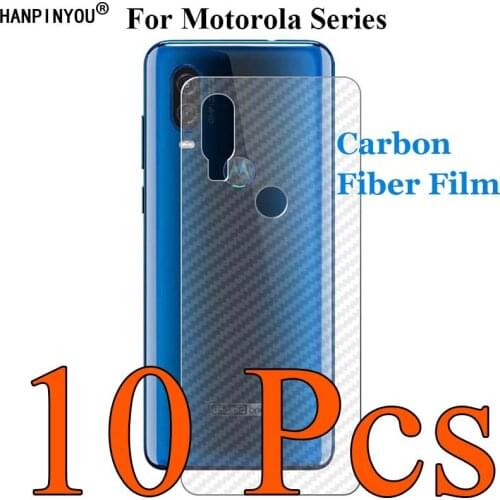 10 Pcs For Motorola One Vision Action Macro Zoom G8 G7 G6 E6 Play Plus 3D Carbon Fiber Back Film Skin Screen Protector Sticker