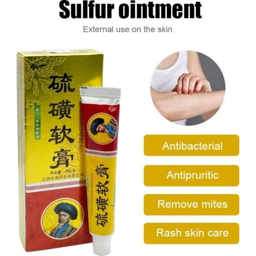 20g Sulfur Ointment Cure Psoriasis Dermatitis Eczema Creams Professional Personal Care Chinese Herbal Medicine