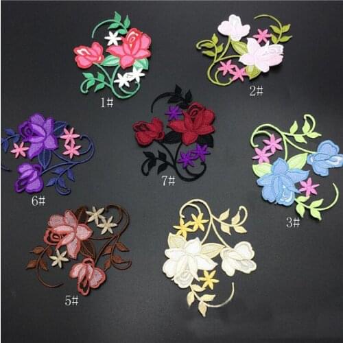 20pcs Flower parches ropa Embroidered Patch Apparel Patchwork Patches For Clothing Cheongsam Dancing Dress Motif Badge Appliques