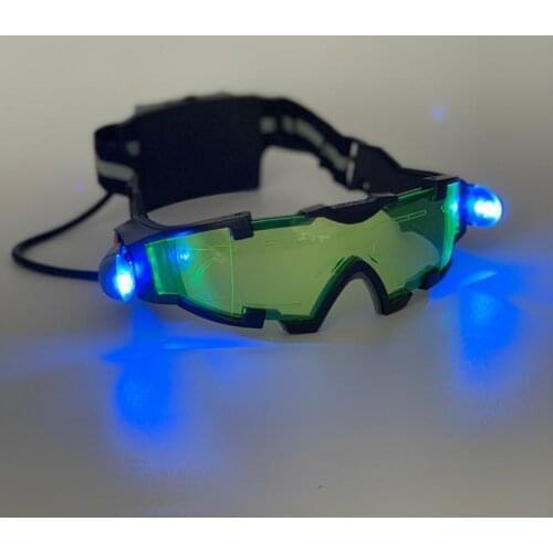 2020 Goggles Hunting Night Vision Windproof Dust-proof Night Vision Goggles Adjustable Elastic Band Night Vision with LED
