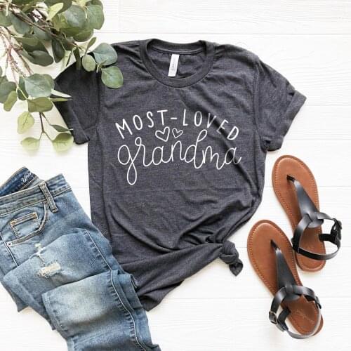 2020 Most Loved Grandma T-Shirt Cute Mimi Shirt Women Grandmother Tees The Grammy Shirts