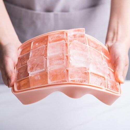 24 Cubes Ice Tray Box With Lid Cover Silicone Ice Tray Drink Jelly Freezer Ice Cream Mold Mould Maker Storage Containers