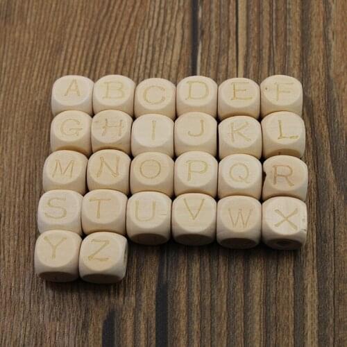 26pcs/Set Mixed Natural Wooden Letter Wood Beads for Jewelry Making "A-Z" Loose Spacer Beads DIY Jewelry Findings Z902