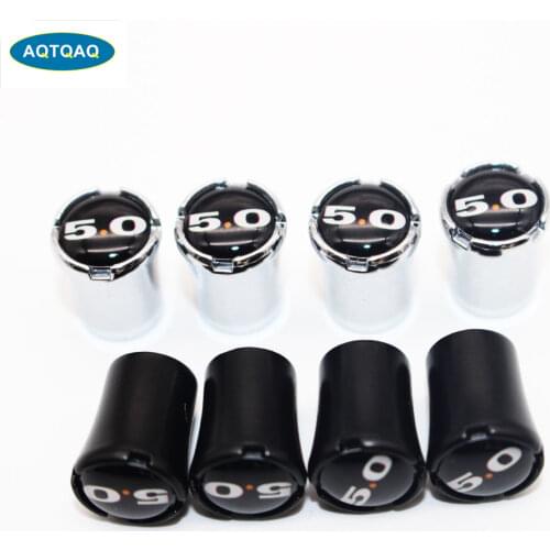 4 Pcs/Set Zinc Alloy 5.0 Style Tire Valve Stem Cap Tire Wheel Stem Air Valve Caps for Auto Cars
