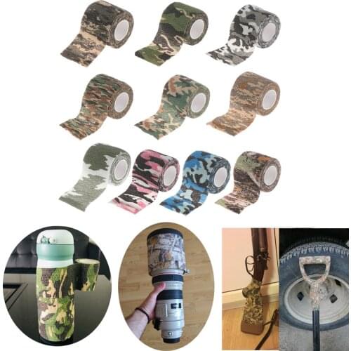 450cm Hunt Disguise Elastoplast Camouflage Elastic Wrap Tape Self Adhesive Sports Protector Ankle Knee Finger Arm Bandage
