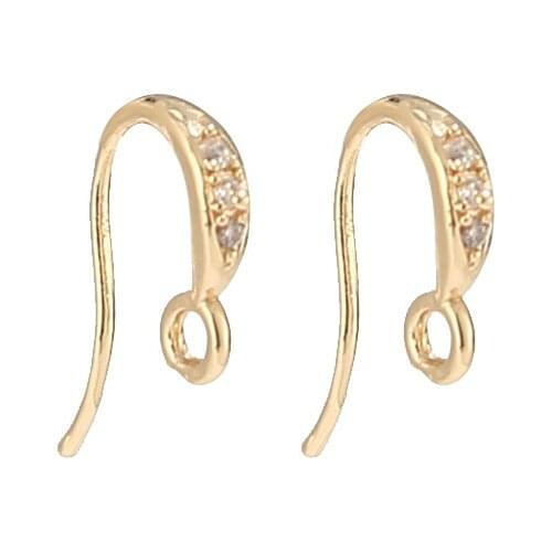 5pcs/lot Gold Plated 9*11mm Charm Brass Earrings Hook With Hole Connectors Pendants For DIY Jewelry Making Findings Accessories