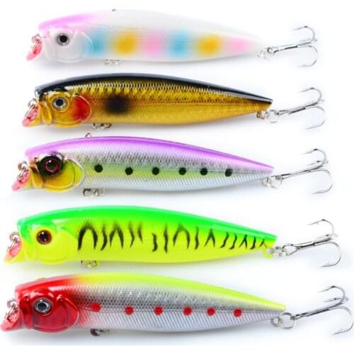 5pcs 9.2cm/11.5g Popper Fishing Lures 3d Eyes Bait Crankbait Wobblers Tackle Isca Artificial Surface Bait