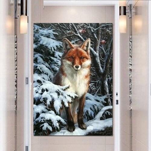 5D Diy Diamond Painting Fox Picture Puzzle Mosaic Animal Cross Stitch Full Square Round Embroidery Sale Home DecorationZP-4310
