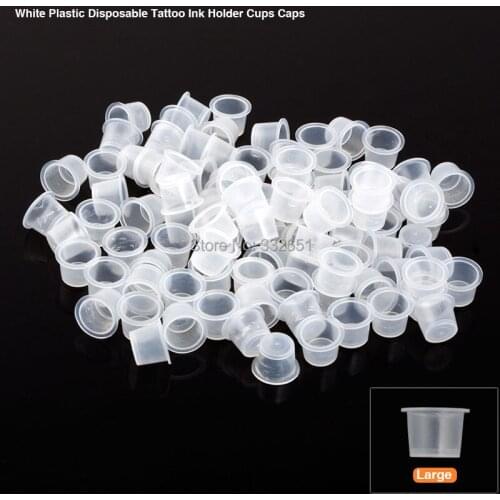 CHUSE Tattoo Ink Cups Caps 100pcs Large Size for Needle Tip Grip Disposable Tattooing Ink Caps 19mm TATTOO TATTOO