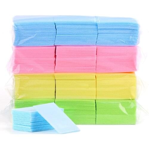 Colorful Lint- Free Wipes Gel Polish Remover Cotton Pads towel Nail Art Cleaning Napkins Manicure Tools Makeup Tool
