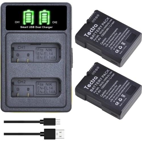 EN-EL14 EN EL14A Battery Charger and Rechargeable Batteries for Nikon D5600 D5100 D5500 D5200 D5300 Coolpix P7200 P7700