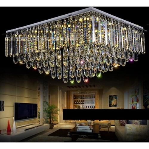 European crystal lamp living room lights rectangular led ceiling lamp bedroom lights restaurant lights led lighting fixture