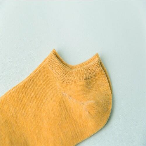 Short stocking, spring and summer, new sugar-colored ladies 'socks Cotton literary style pure socks 906