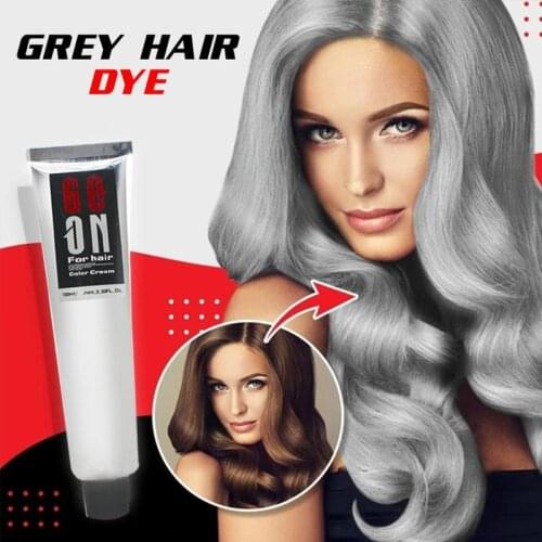Gray Hair Dye Cream Punk Style Nature Permanent Light Silver Unisex Hair Dye Color Cream Cosmetic Beauty Hair Care