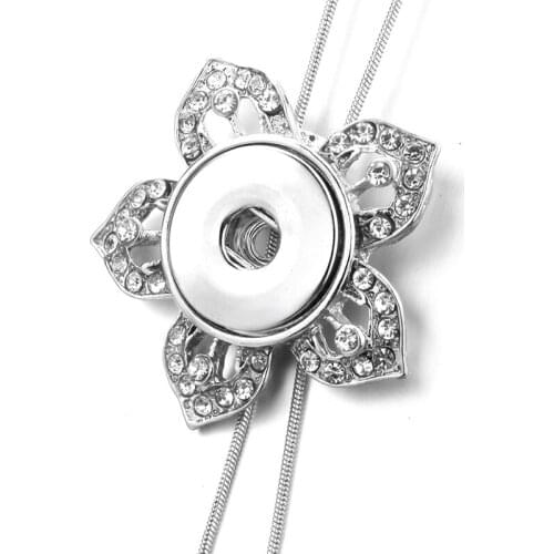 XH1956 crystal flower 18mm snap button jewelry Sweater chain necklace & pendants DIY