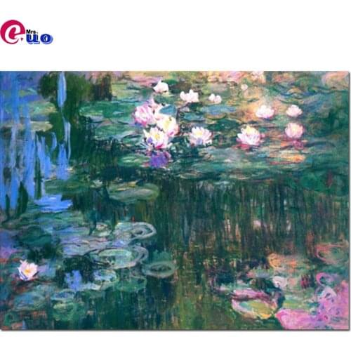 Square Round Claude Monet Famous Paintings Water Lilies 5D Diy Diamond Painting Full Embroidery Rhinestone