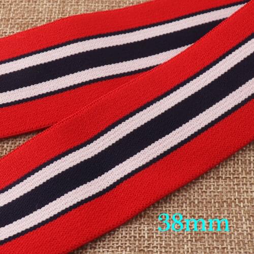 2 Yards Red White Blue Nylon Elastic Webbing Ribbon Strap Band Waistband Sewing By the Yard Garment Accessories