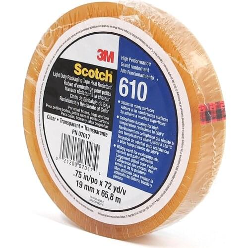 3M Heat Resistant Scotch 610 Transparent Light Duty Packaging Tape