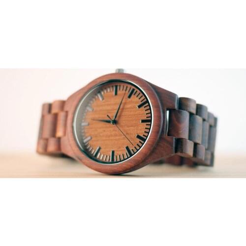 Personality Design Logo Write Your Message Carved Customize Black Sandalwood Wooden Watch Laser Print Contains watches Gifts
