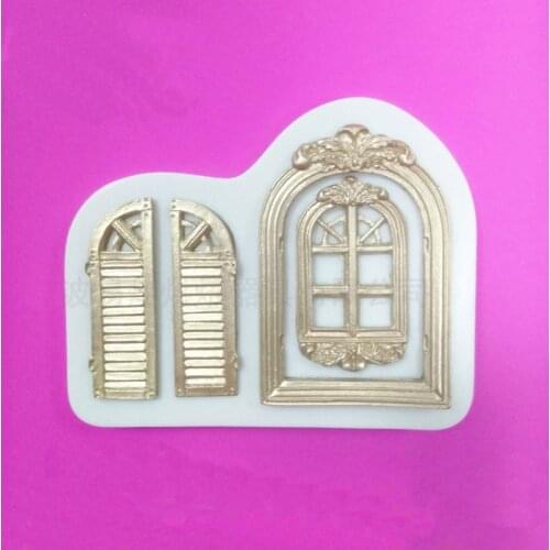 Luyou Luyou Retro Door Window Cake Border Silicone Molds Cupcake Fondant Cake Decorating Tools Gumpaste Chocolate Moulds FM1350