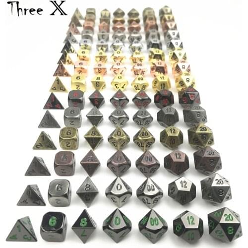 Metallic Juegos De Mesa Dados Rpg,Set of D4-D20 Polyhedral Dice for Rpg DND Game Playing,as Gift Lover