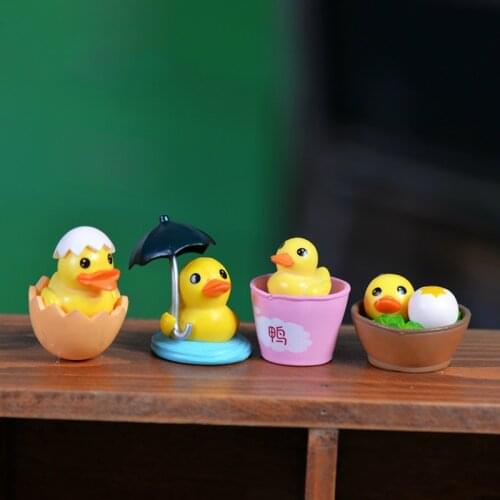 Miniature Animals Funny Little Duck Figurine Fairy House Garden Miniatures Office Desk Decor Christmas Gift DIY Ornaments