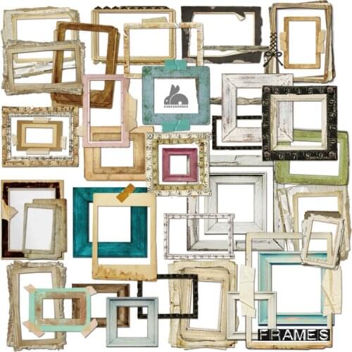 Border sticker photo frame decoration illustration plant illustration of sulfuric acid paper stickers D017