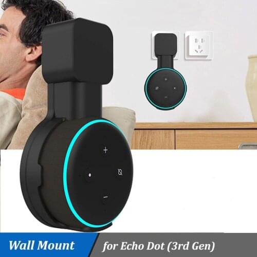 Outlet Wall Mount Stand Hanger for Alexa Echo Dot 3rd Generation Speaker Space Saving Bracket Holder Indoor Sound Box Case