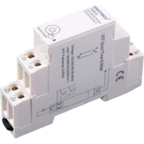 100-240VAC Single Phase WIFI Home Energy Meter with Timer Switch Remote Control by APP Voltage Current Detection Timing