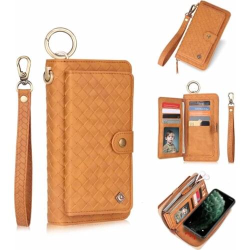 Weave PU Leather Case For iPhone 11 Pro Max XR XS Max Multi Card Holders Back Cover Card Wallet clip For iPhone 6 7 8 Plus Funda