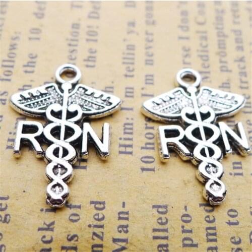 RN Caduceus Charm Pendants Jewelry Making Finding DIY Bracelet Necklace Earring Accessories Handmade Tools 5pcs