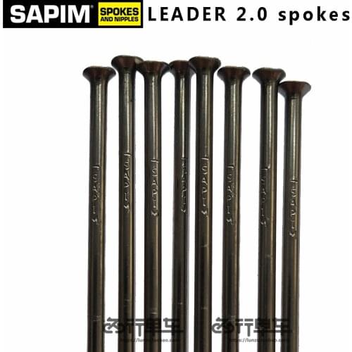 Sapim leader equal diameter 2.0mm round mountain bike road bike spokes straight J bend black nipple wheel spokes