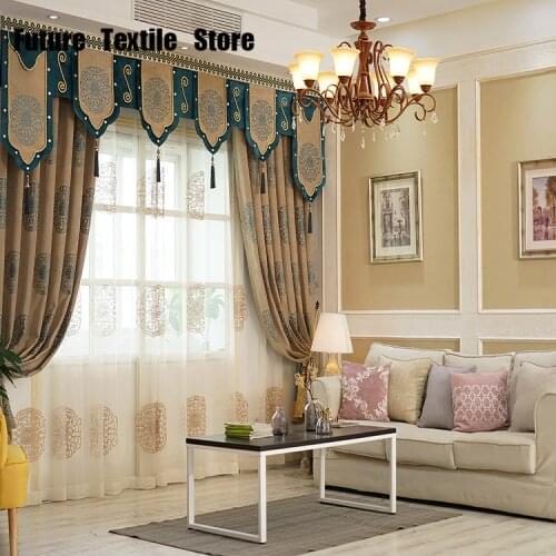 New Roman Chenille Jacquard Curtains Bedroom and Living Room Pure Chinese Blackout Curtain Fabrics, Customized Finished Products