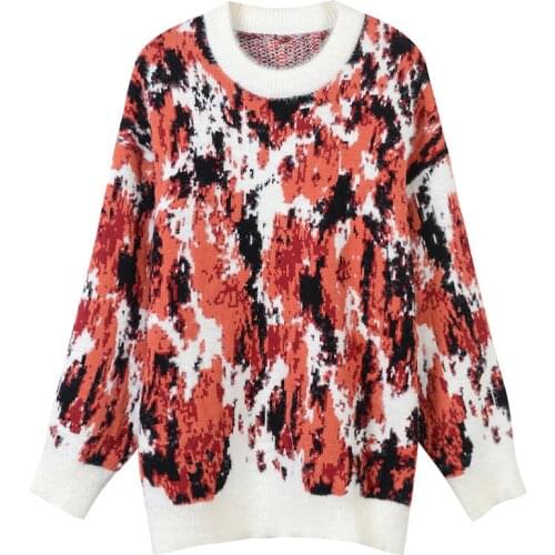 Korean Sweater Woman Thick Pullovers O-Neck Knitted Tops Oversized Jumper Long Sleeve Jersey Loose Casual Vintage Streetwear ins