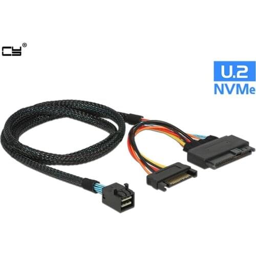 U.2 U2 SFF-8639 NVME PCIe SSD Cable for Mainboard Intel SSD 750 p3600 p3700 M.2 SFF-8643 Mini SAS HD 50CM