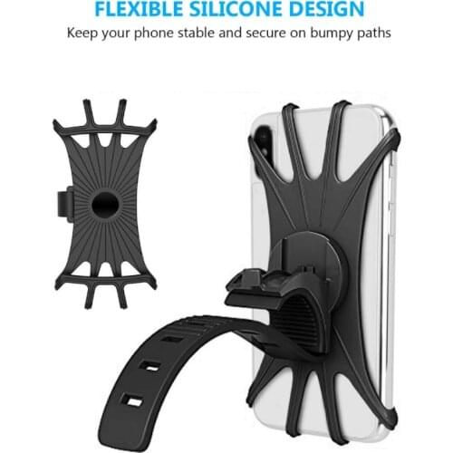 Universal Bicycle Mobile Phone Holder for Mobile Cell Phone GPS Silicone Motorcycle Bike Cycling Handlebar Stand Support Bracket