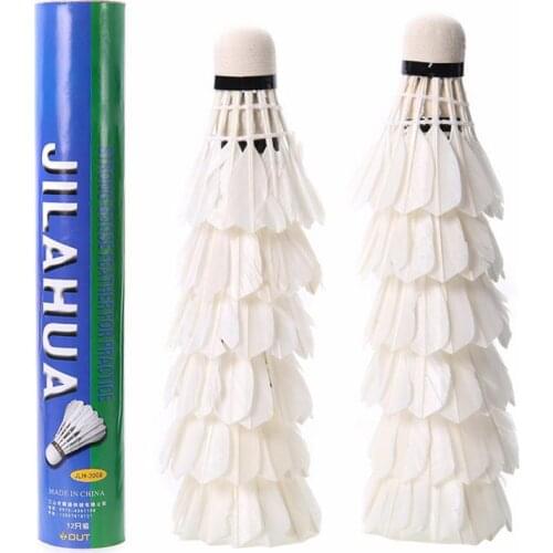 12Pcs/Set Badminton Shuttlecocks Goose Feather Badminton Balls Outdoor Sports Badminton Accessories Durable Badminton