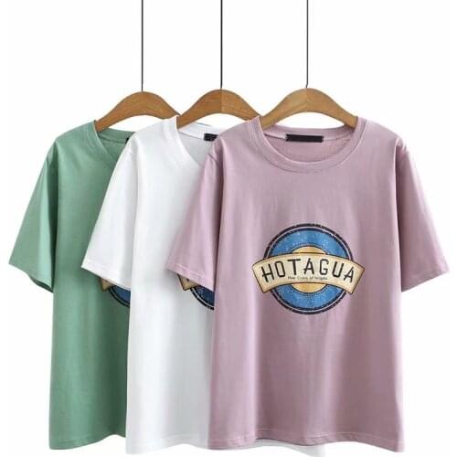 Plus Size T-Shirt For Women Knitted Cotton Stretch Fabric O-Neck Short Sleeve Print Pattern Large size Summer Dress For Fatlady